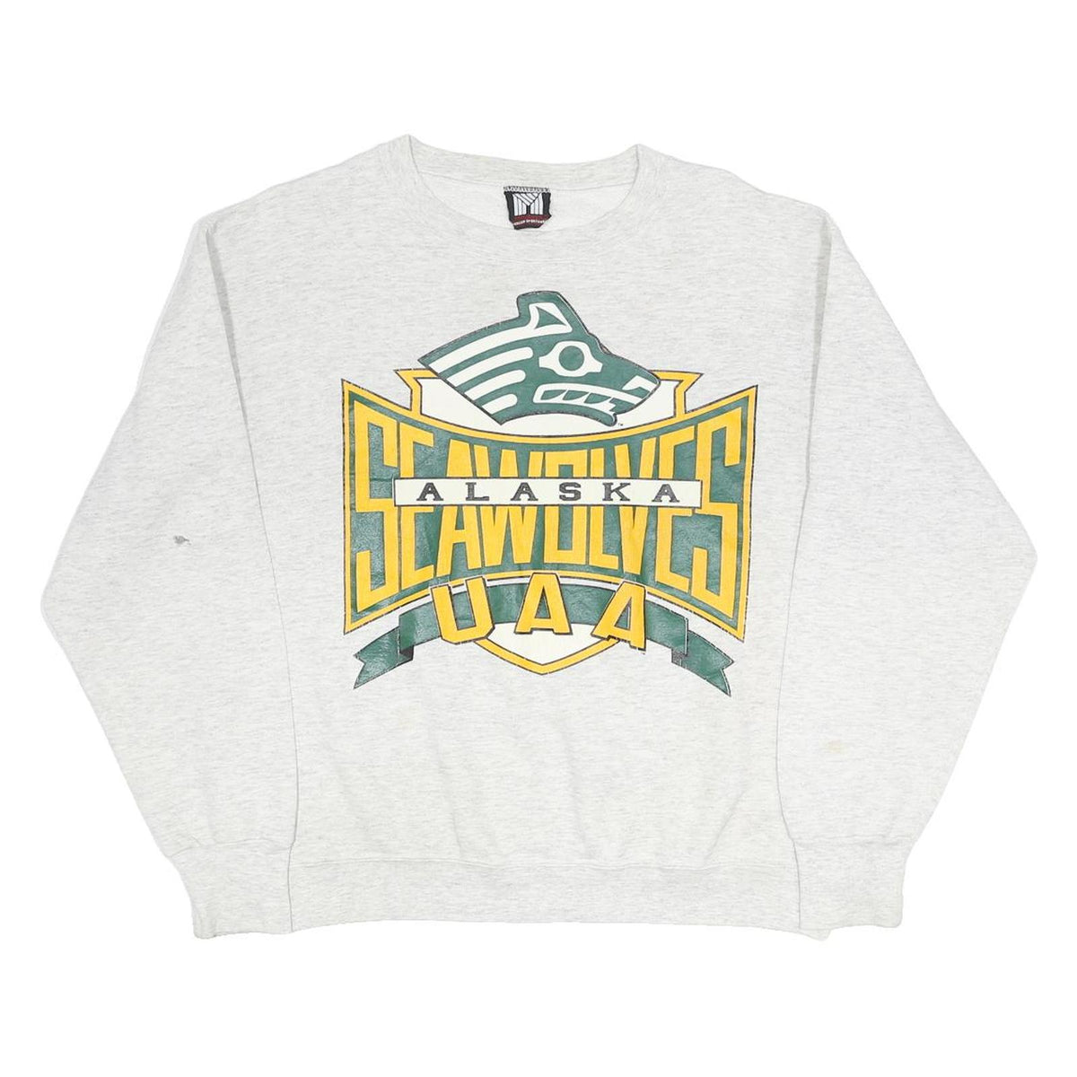 MARQUEE Mens Grey Alaska Seawolves Crew Neck M Cotton Blend Sweatshirt