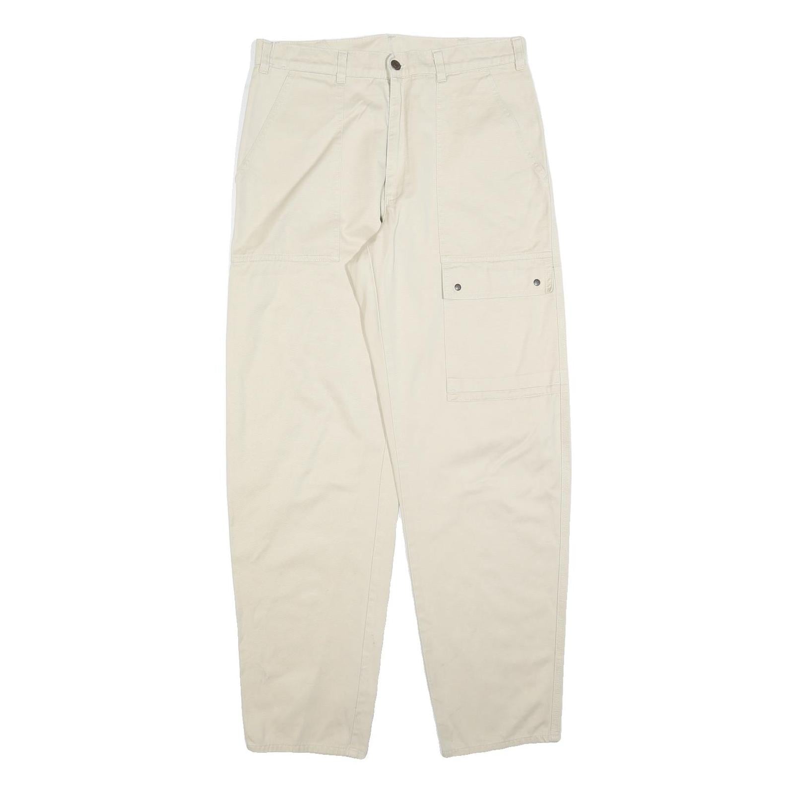 LEVI'S Womens Beige Cotton Blend Regular Fit Straight Leg Trousers W31 L31