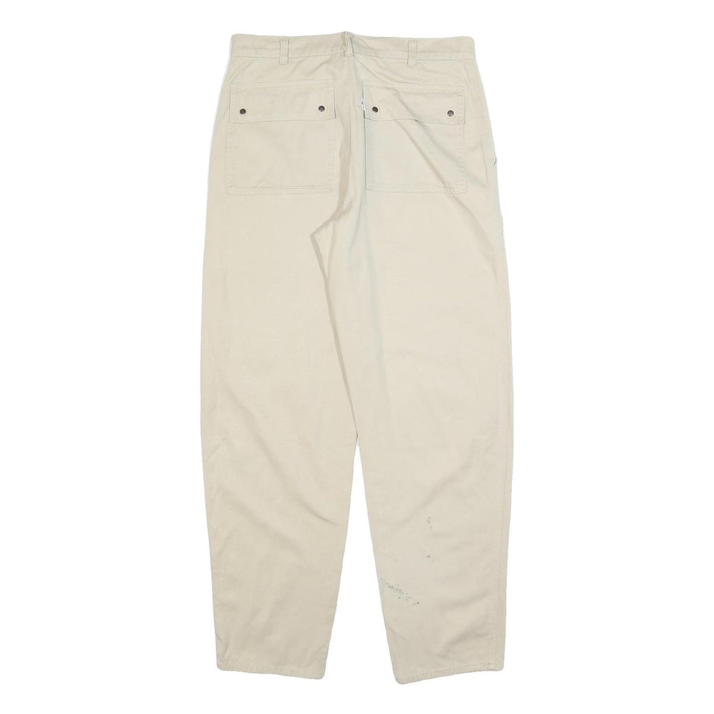 LEVI'S Womens Beige Cotton Blend Regular Fit Straight Leg Trousers W31 L31