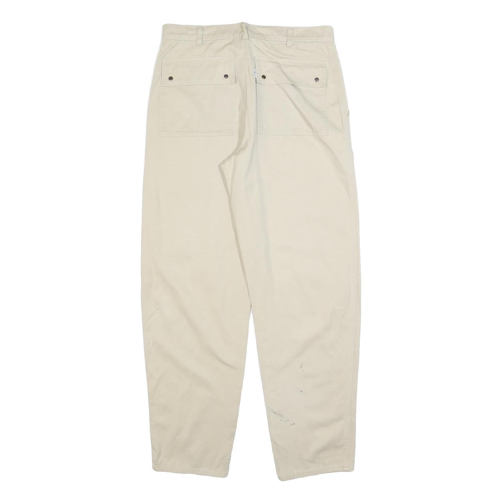 LEVI'S Womens Beige Cotton Blend Regular Fit Straight Leg Trousers W31 L31