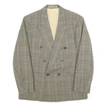 MODE Mens Beige Check Tailored Wool Blend Jacket M Classic Button Closure