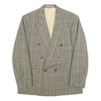 MODE Mens Beige Check Tailored Wool Blend Jacket M Classic Button Closure