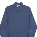 TOMMY HILFIGER Mens Blue Button Down Shirt M Cotton Blend Casual Stylish
