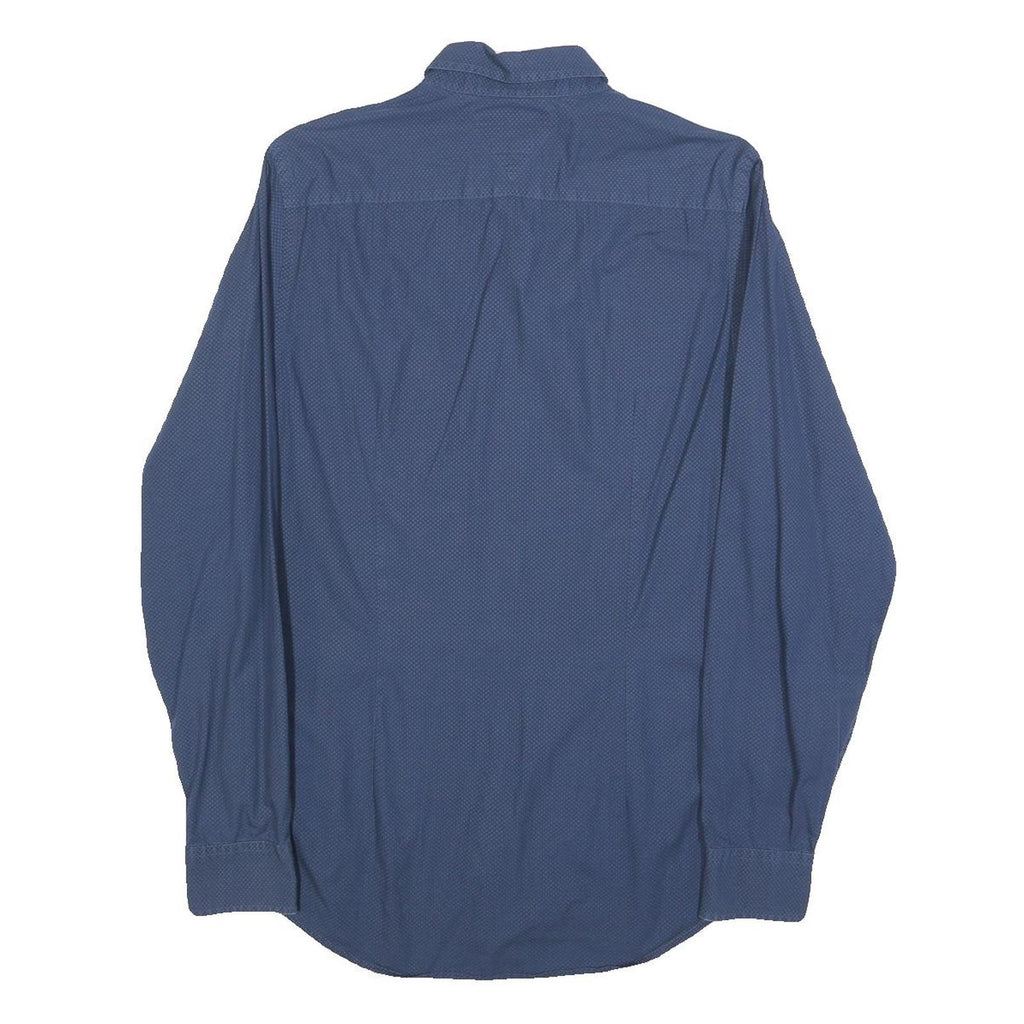 TOMMY HILFIGER Mens Blue Button Down Shirt M Cotton Blend Casual Stylish