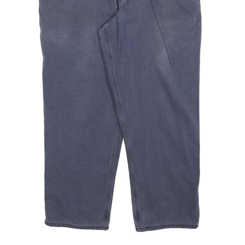 CARHARTT Mens Cotton Blend Blue Relaxed Straight Trousers W40 L30 Workwear
