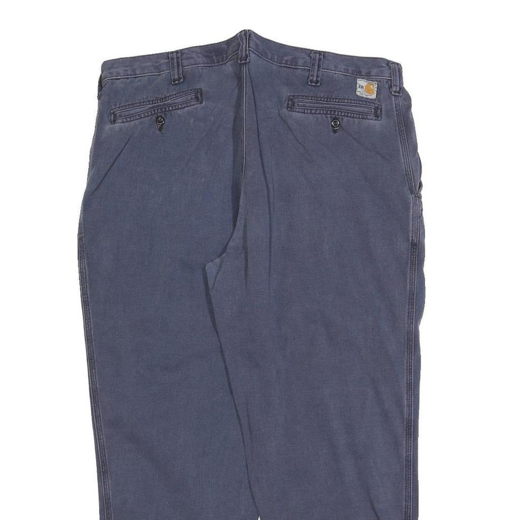 CARHARTT Mens Cotton Blend Blue Relaxed Straight Trousers W40 L30 Workwear