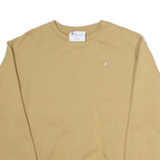 CHAMPION Womens Beige Crew Neck M Cotton Pullover Sweatshirt Casual