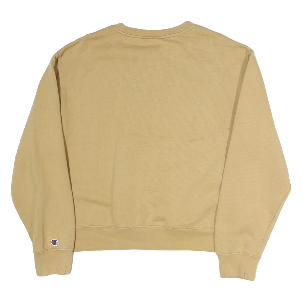 CHAMPION Womens Beige Crew Neck M Cotton Pullover Sweatshirt Casual