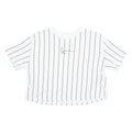 KARL KANI Cropped Striped Womens T-Shirt White Crew Neck S