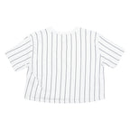 KARL KANI Cropped Striped Womens T-Shirt White Crew Neck S