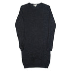 WHISTLES Womens Jumper Dress Black Knit Long Sleeve Knee Length UK 4