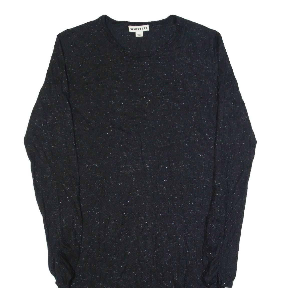 WHISTLES Womens Jumper Dress Black Knit Long Sleeve Knee Length UK 4