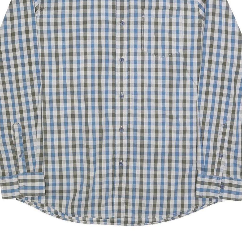 LEE Mens Blue & Green Check Shirt L Cotton Long Sleeve Button Collar Casual