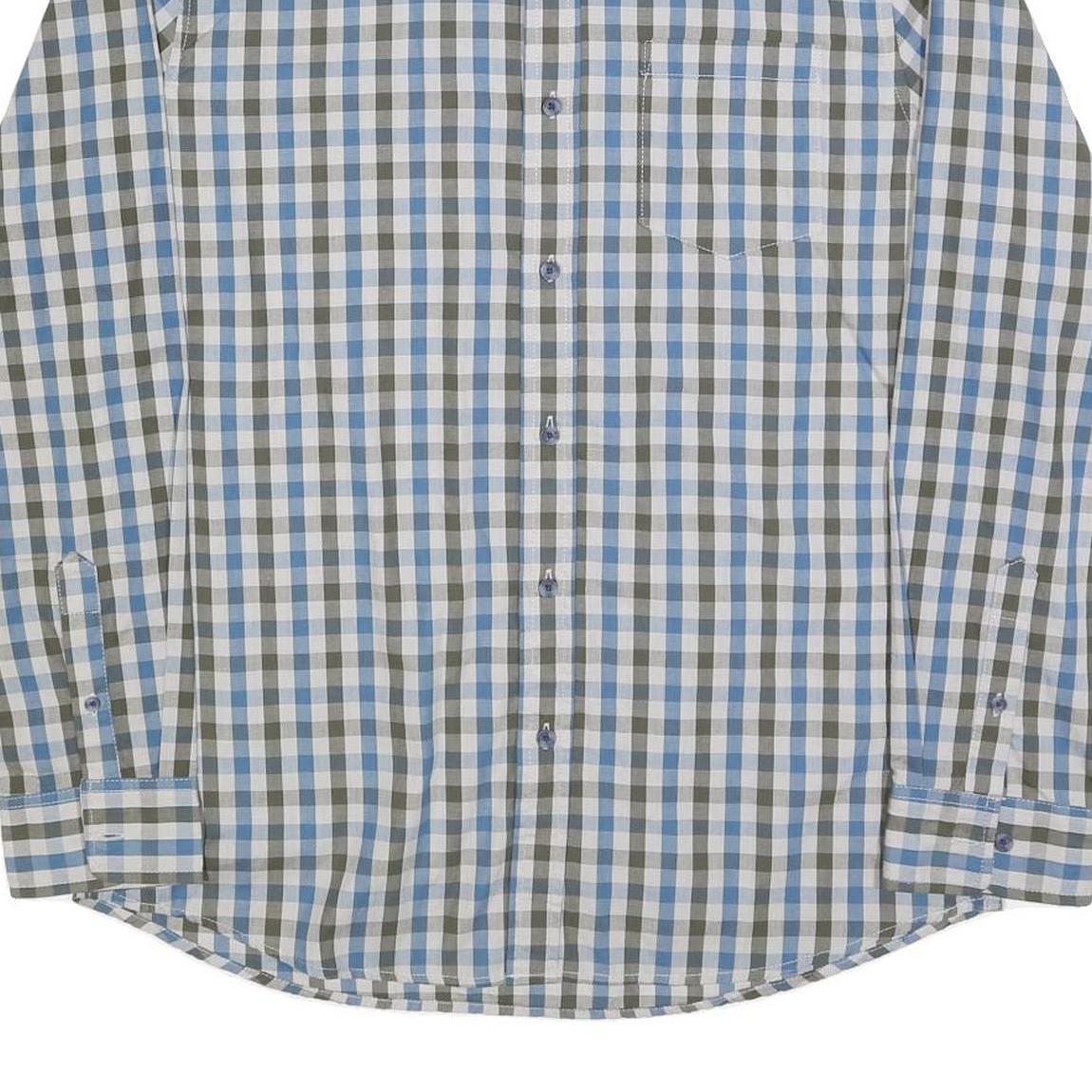 LEE Mens Blue & Green Check Shirt L Cotton Long Sleeve Button Collar Casual