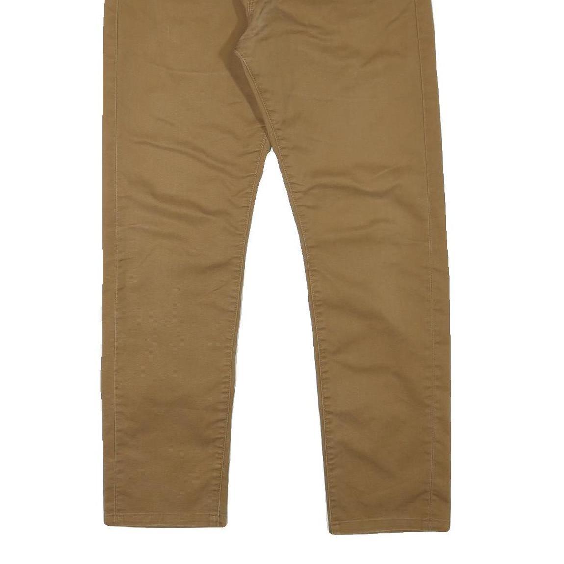 CARHARTT Mens Slim Brown Cotton Blend Trousers W34 L28 Zip Pocket Classic