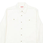 WRANGLER Mens Plain Shirt Cream Long Sleeve M