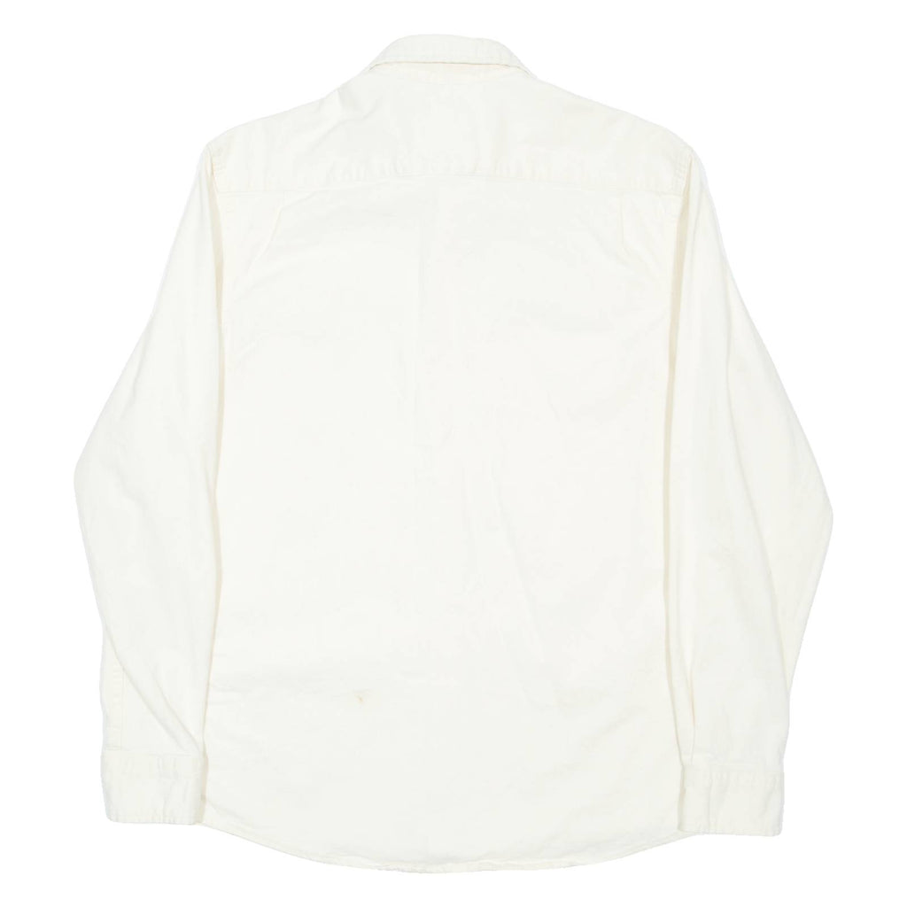 WRANGLER Mens Plain Shirt Cream Long Sleeve M