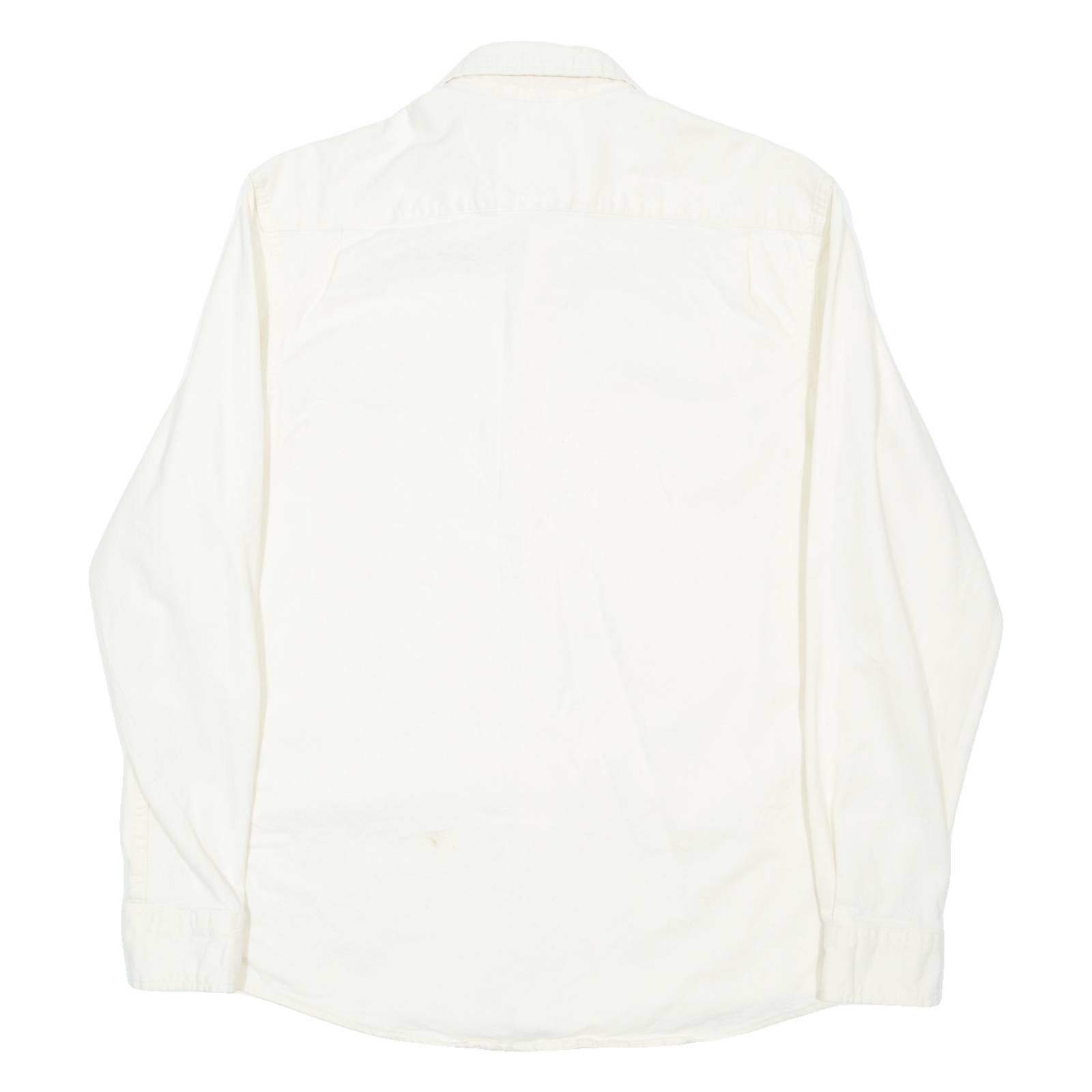 WRANGLER Mens Plain Shirt Cream Long Sleeve M