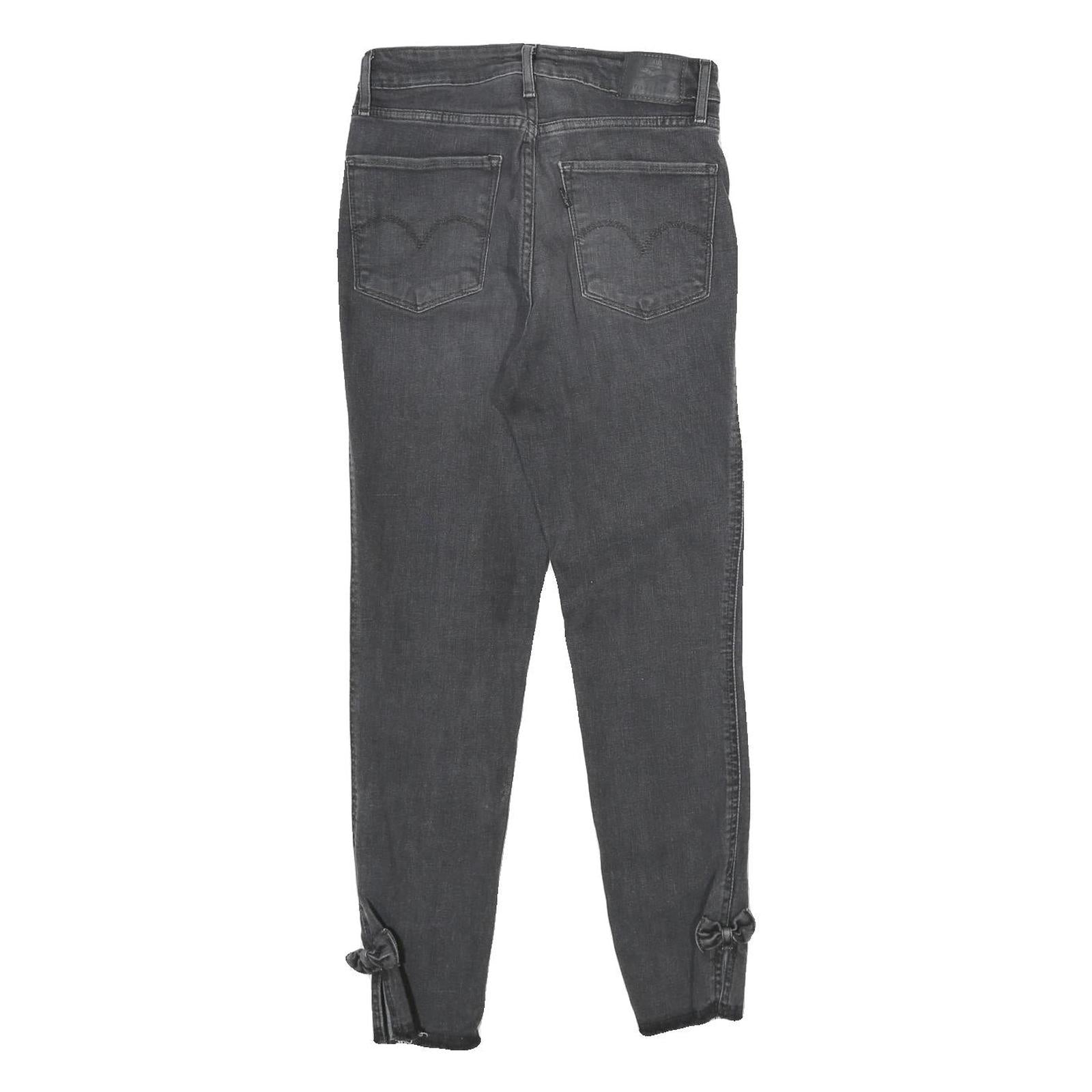 LEVI'S 721 HIGH RISE SKINNY Womens Jeans Black Slim Skinny Denim W27 L28 Bow