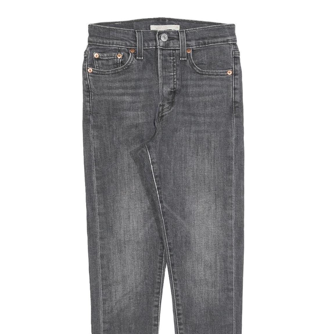 LEVI'S Womens Jeans Grey Slim Skinny Denim Raw Hem W25 L26 Stylish