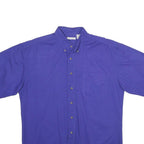 BUGLE BOY Mens Blue Plain Shirt XL Button Down Collar Short Sleeve Casual