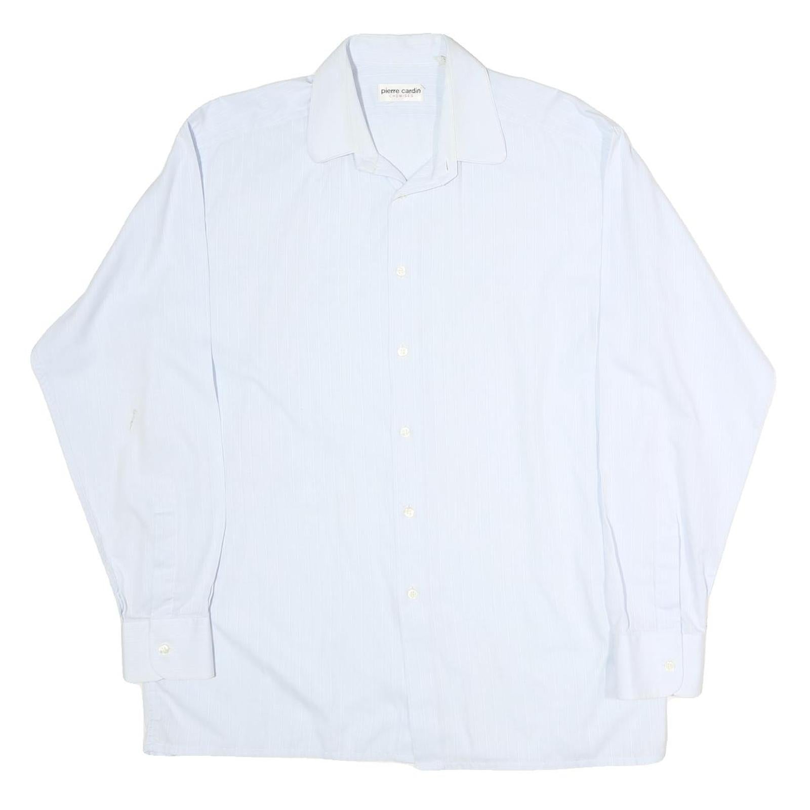 PIERRE CARDIN Mens White Shirt L Classic Long Sleeve Button Formal