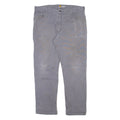 CARHARTT Carpenter Mens Trousers Grey Relaxed Straight W40 L32