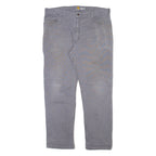 CARHARTT Carpenter Mens Trousers Grey Relaxed Straight W40 L32