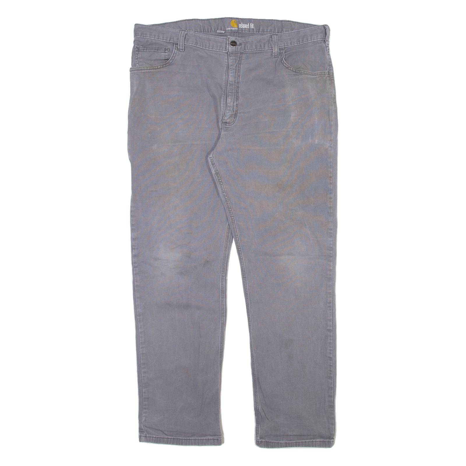 CARHARTT Carpenter Mens Trousers Grey Relaxed Straight W40 L32