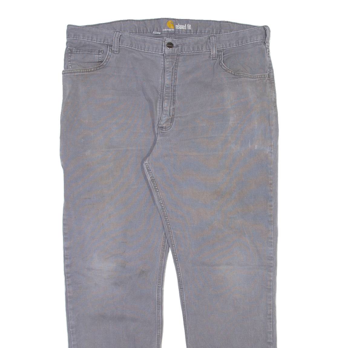 CARHARTT Carpenter Mens Trousers Grey Relaxed Straight W40 L32