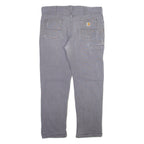 CARHARTT Carpenter Mens Trousers Grey Relaxed Straight W40 L32