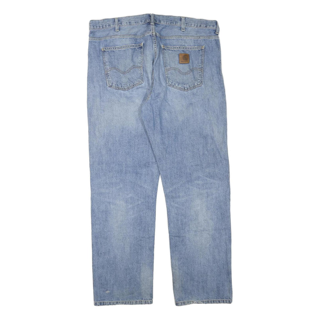 CARHARTT Mens Jeans Blue Regular Straight Denim Rinse W42 L32 Casual Workwear
