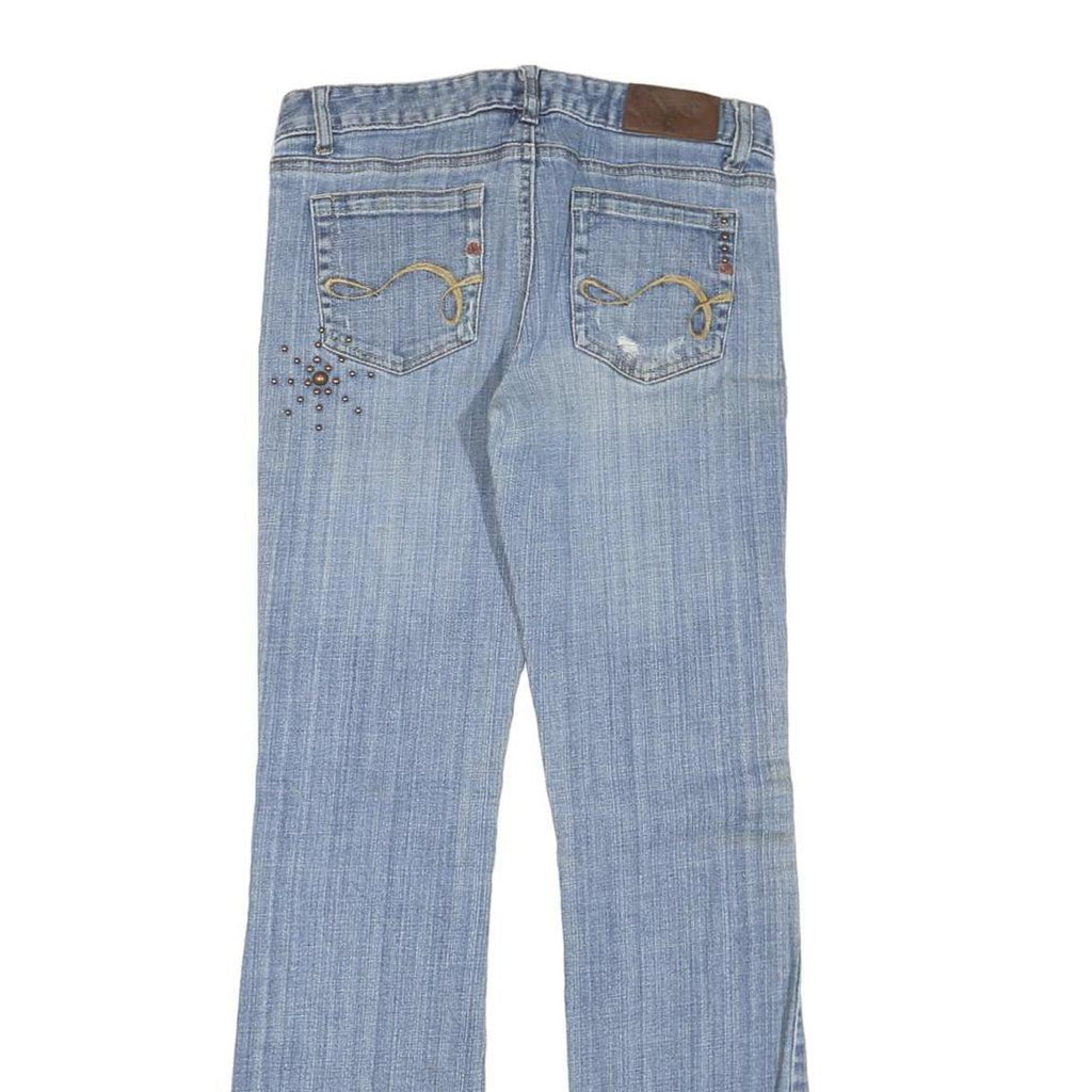 STUGAN Womens Regular Fit Blue Denim Jeans W30 L30 Studded Pocket Detail