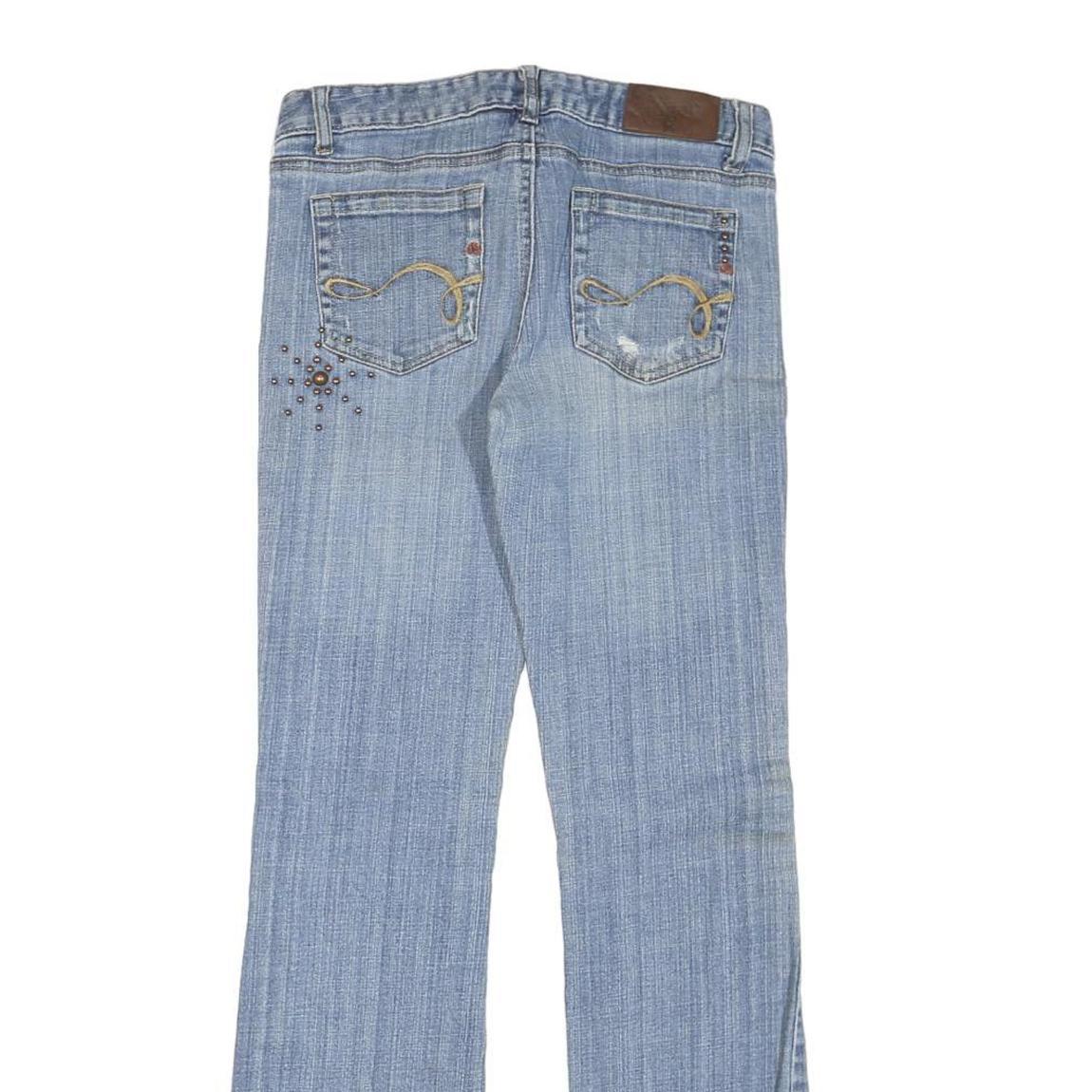 STUGAN Womens Regular Fit Blue Denim Jeans W30 L30 Studded Pocket Detail