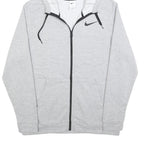 NIKE Mens Grey Pullover Hooded Hoodie L Lightweight Cotton Blend Sportswear