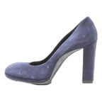 TODS Womens Blue Leather Block Heels UK 6.5 Elegant Classic Court Shoes