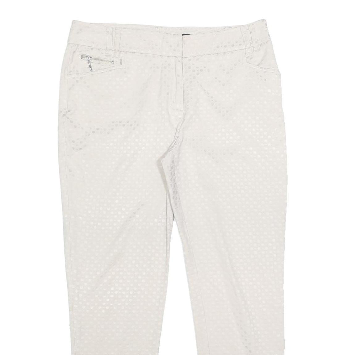JASPER CONRAN Womens Cotton Blend White Regular Fit Skinny Trousers W32 L26