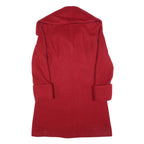 H&M Womens Red Wool Blend Classic Coat S Button Closure Elegant Warm