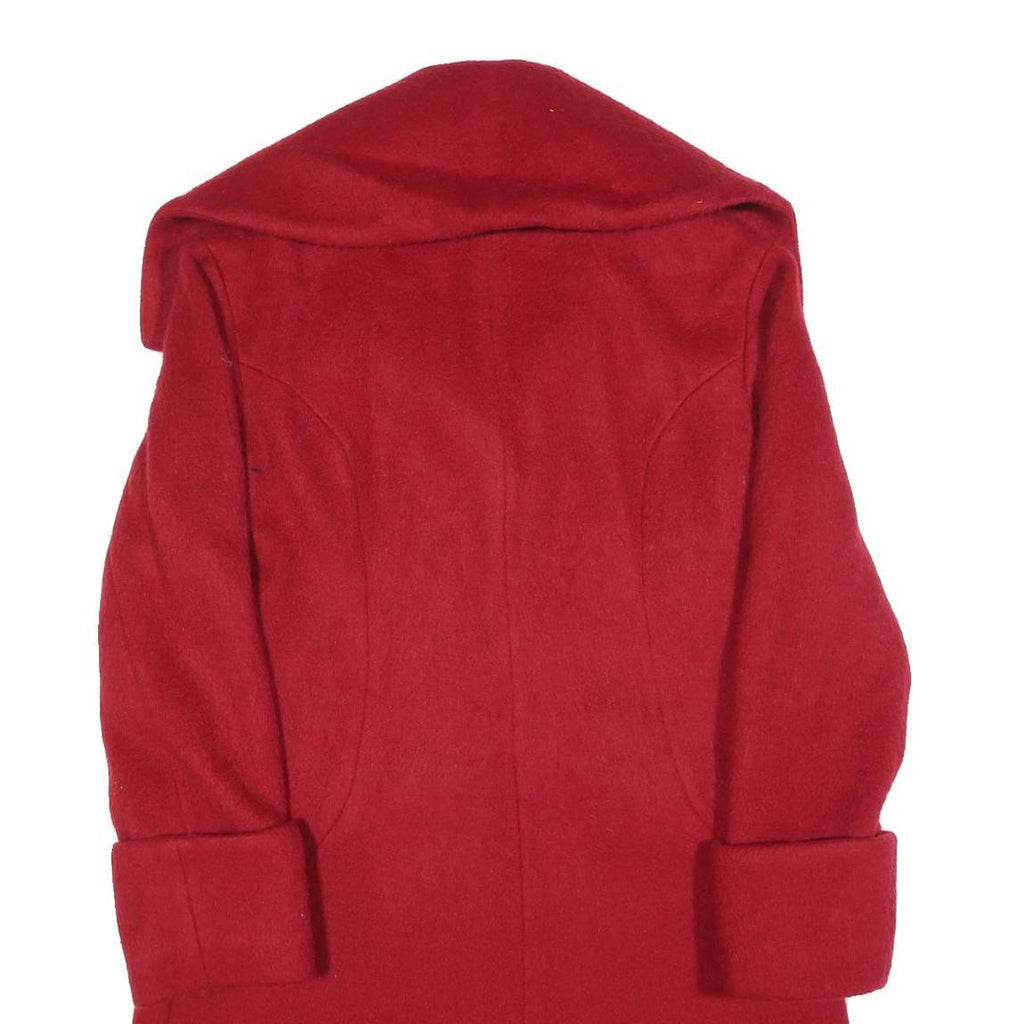 H&M Womens Red Wool Blend Classic Coat S Button Closure Elegant Warm