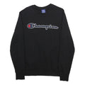 CHAMPION Mens Black Crew Neck M Sweatshirt Cotton Blend Pullover Logo