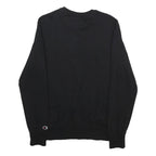 CHAMPION Mens Black Crew Neck M Sweatshirt Cotton Blend Pullover Logo