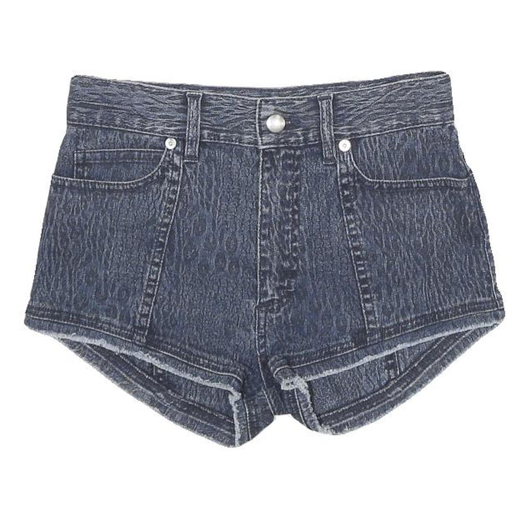 ALEXANDER MCQUEEN Womens Denim Shorts Blue XS W26 Cropped Designer