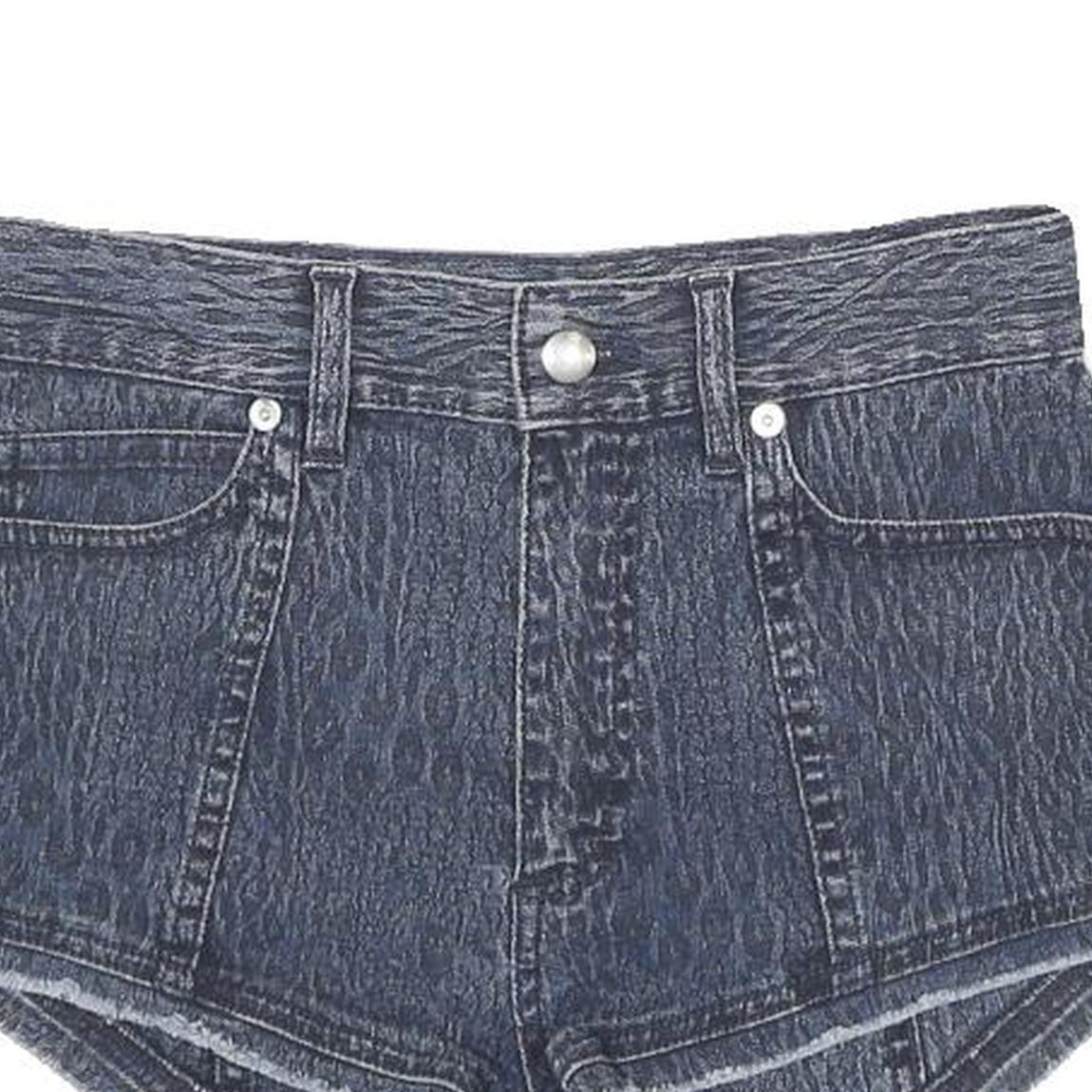 ALEXANDER MCQUEEN Womens Denim Shorts Blue XS W26 Cropped Designer