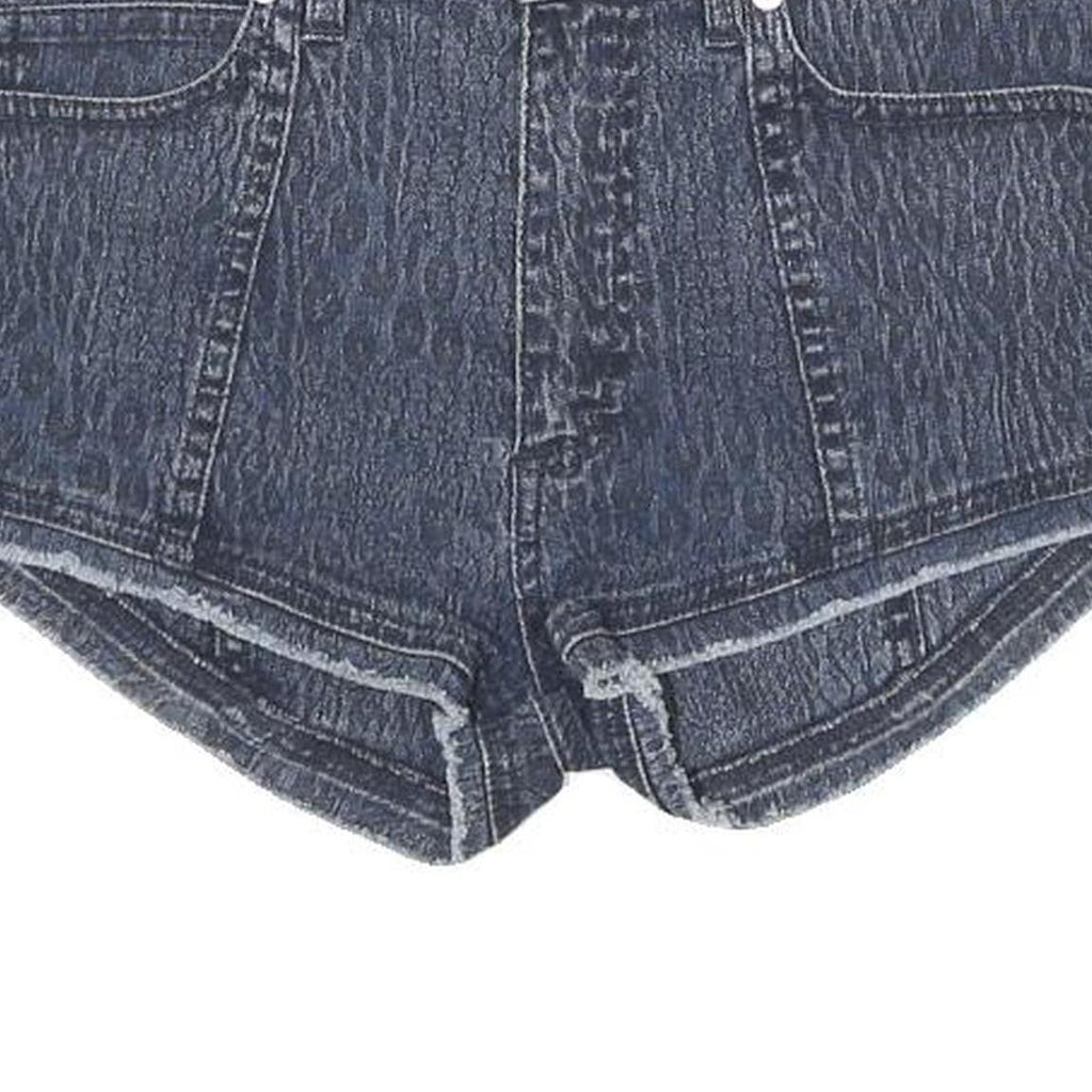 ALEXANDER MCQUEEN Womens Denim Shorts Blue XS W26 Cropped Designer