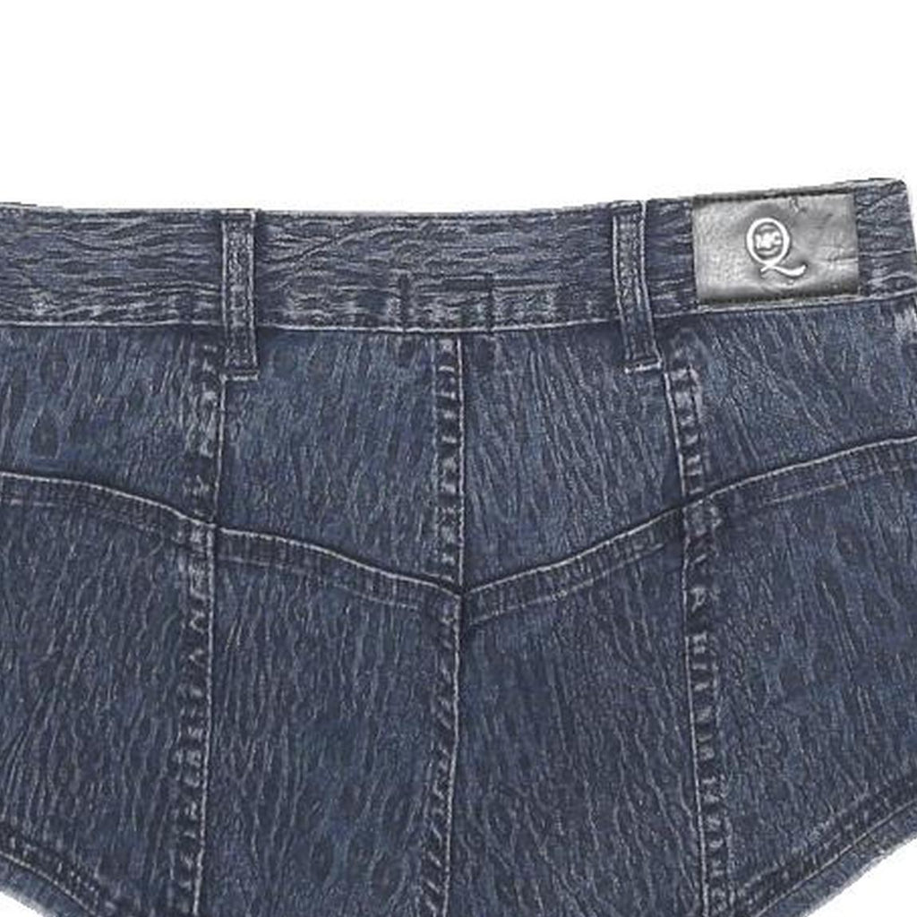 ALEXANDER MCQUEEN Womens Denim Shorts Blue XS W26 Cropped Designer