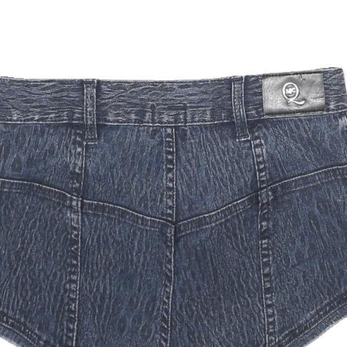 ALEXANDER MCQUEEN Womens Denim Shorts Blue XS W26 Cropped Designer