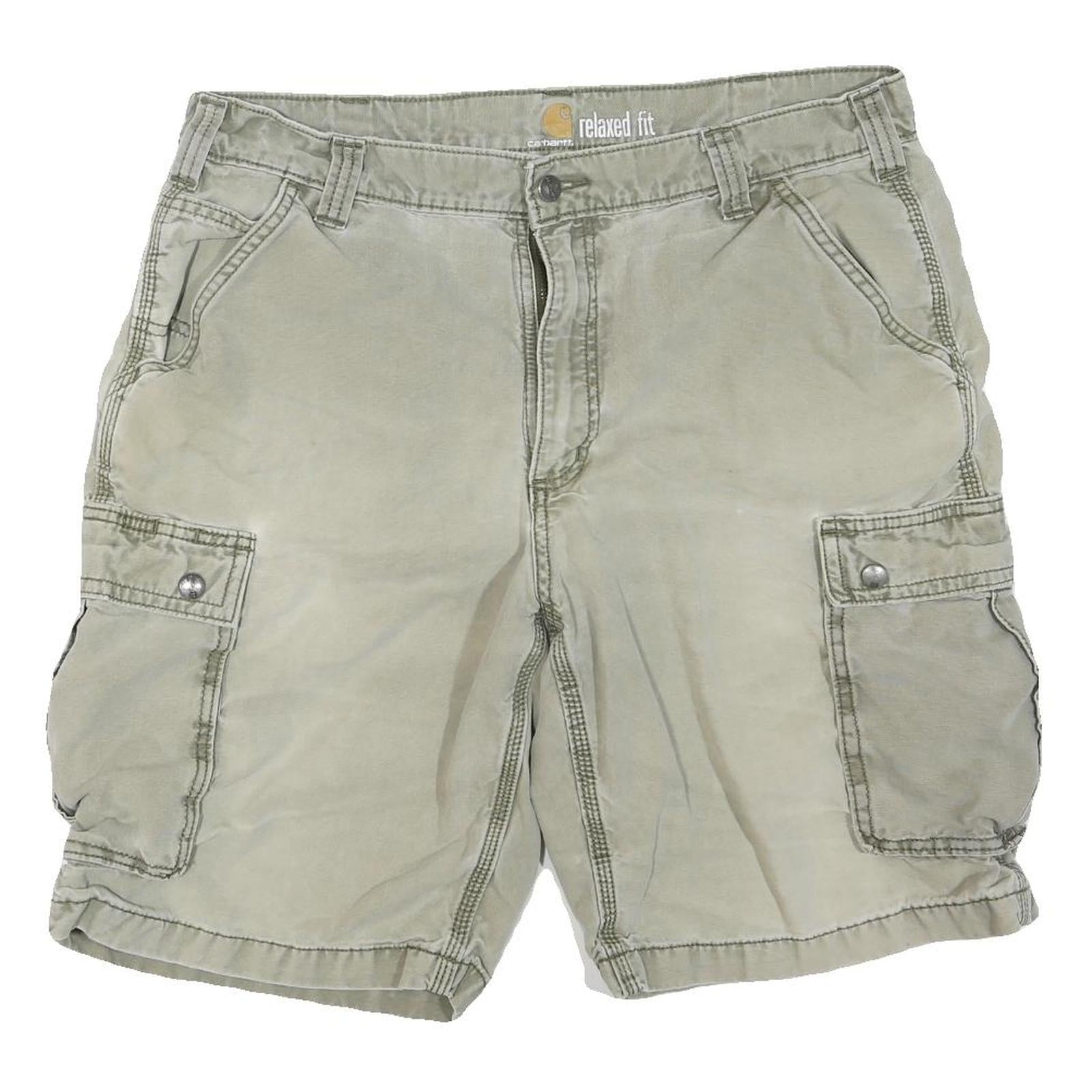 CARHARTT Mens Shorts Beige Cargo Relaxed Fit XL W38 Durable Cotton Blend