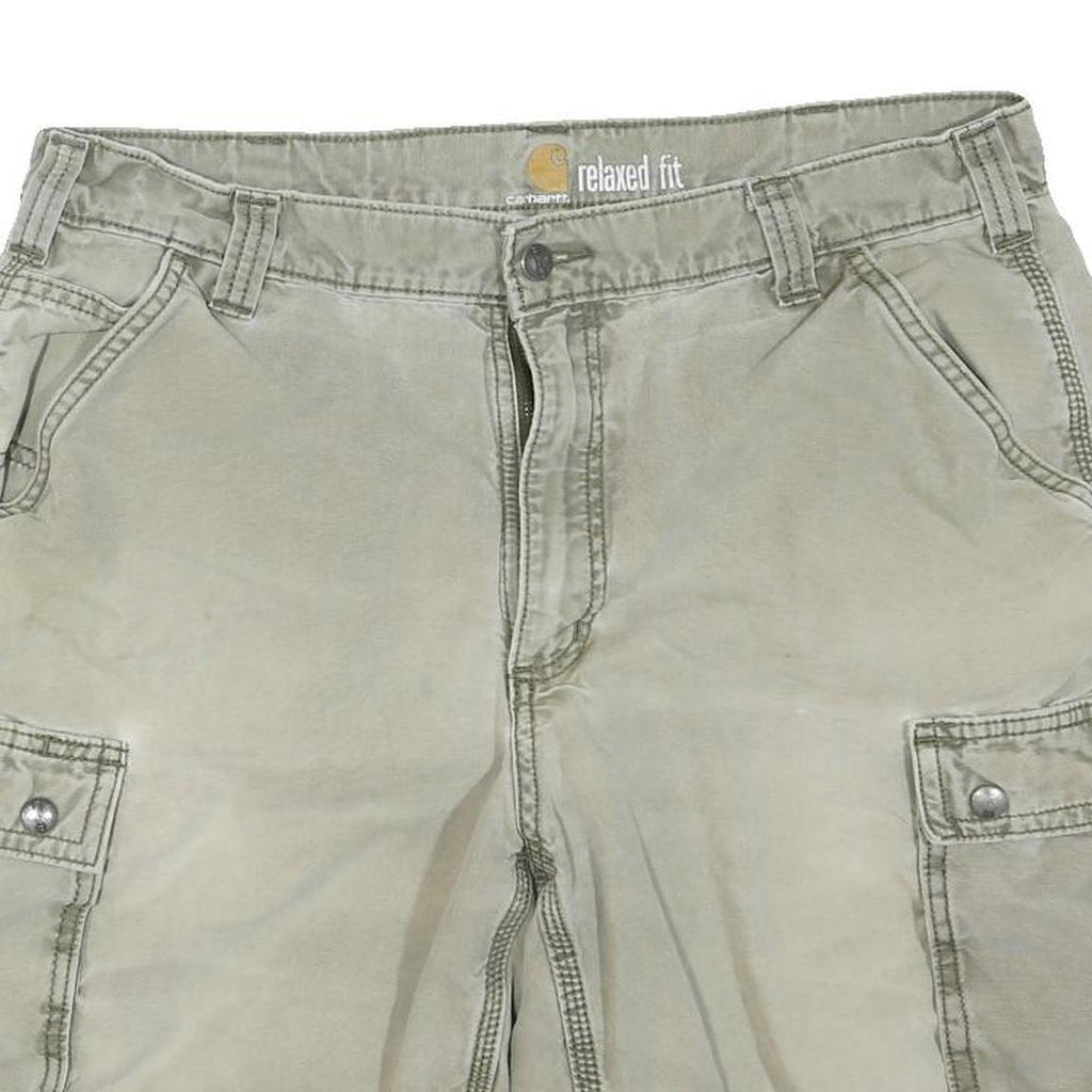 CARHARTT Mens Shorts Beige Cargo Relaxed Fit XL W38 Durable Cotton Blend