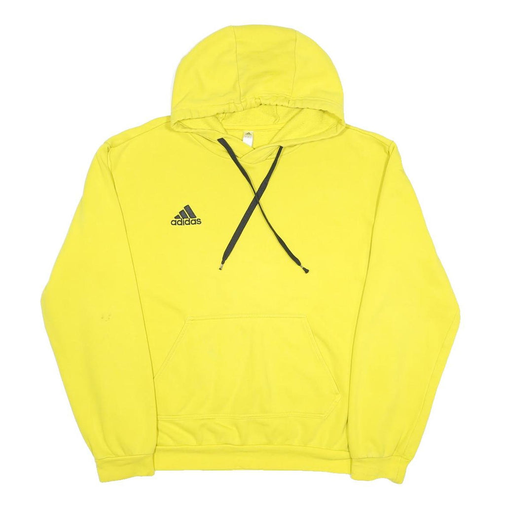 ADIDAS Womens Yellow Hoodie S Cotton Blend Casual Sportswear Sweatshirt