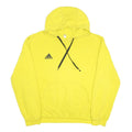 ADIDAS Womens Yellow Hoodie S Cotton Blend Casual Sportswear Sweatshirt